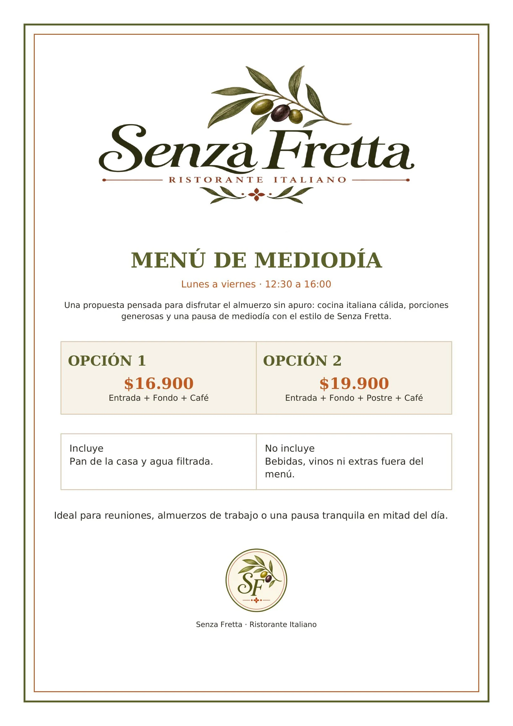 Nuestra propuesta de mediodía
